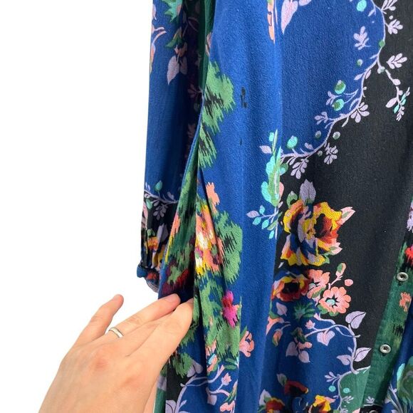 Anthropologie Robin Floral-Print Shirtdress midi dress Size 12 boho‎ spring - Picture 6 of 11